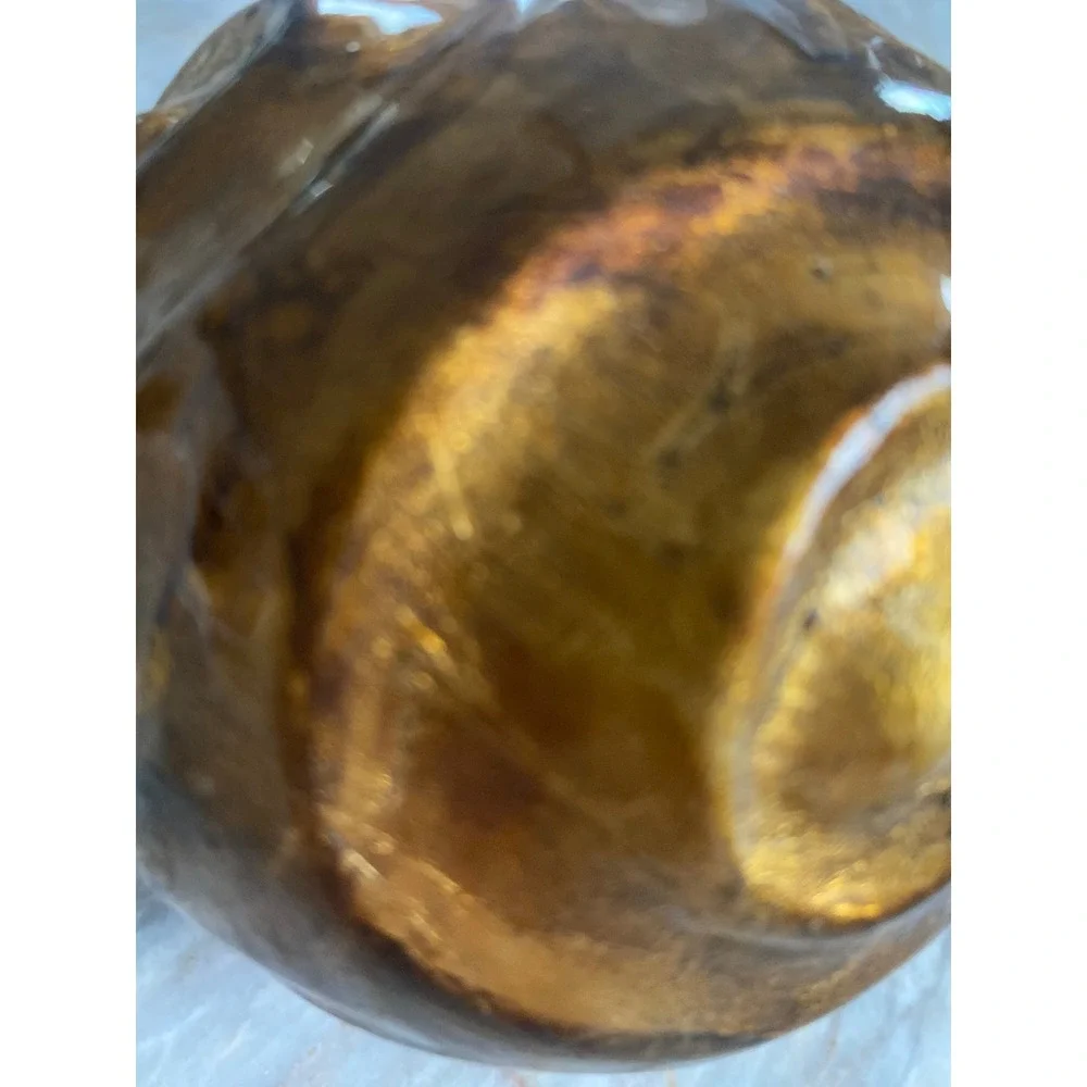 Pier 1‎ Decorative Orb Metallic Gold Bronze Swirl Textured Bowl Filler 4 Inch